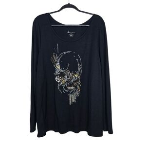 Lane Bryant Black Crew Neck Top